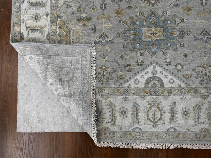 6'0" x 11'9" New Hand Knotted Grey Wool Runner Oriental Rug - MOA10284906