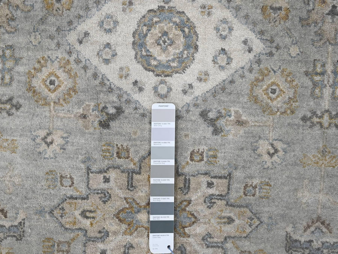 6'0" x 11'9" New Hand Knotted Grey Wool Runner Oriental Rug - MOA10284906