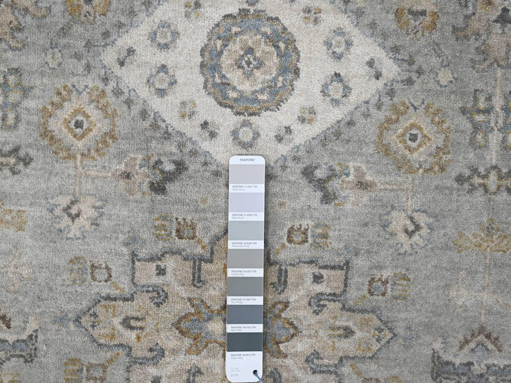 6'0" x 11'9" New Hand Knotted Grey Wool Runner Oriental Rug - MOA10284906