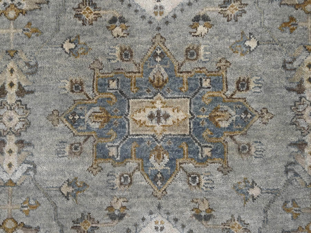 6'0" x 11'9" New Hand Knotted Grey Wool Runner Oriental Rug - MOA10284906