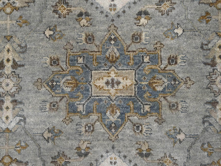 6'0" x 11'9" New Hand Knotted Grey Wool Runner Oriental Rug - MOA10284906