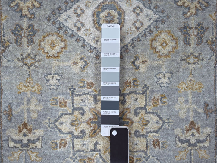 2'7" x 6'0" New Hand Knotted Grey Wool Runner Oriental Rug - MOA10284908