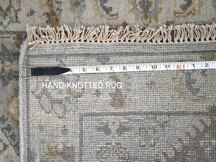 2'7" x 6'0" New Hand Knotted Grey Wool Runner Oriental Rug - MOA10284908