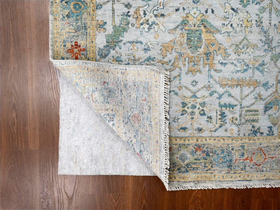 4'0" x 5'10" New Hand Knotted Grey Wool Rectangle Oriental Rug - MOA10284914