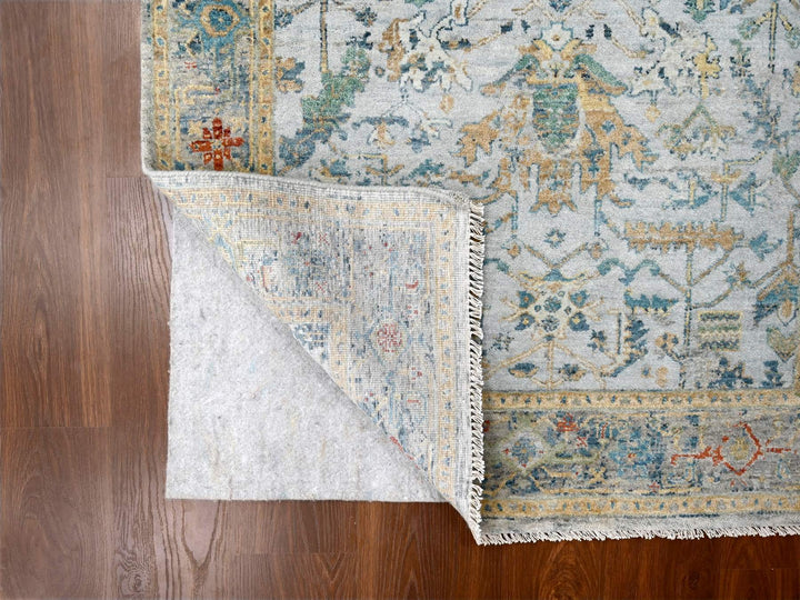 4'0" x 5'10" New Hand Knotted Grey Wool Rectangle Oriental Rug - MOA10284914