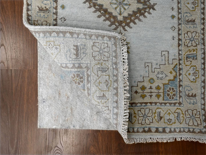 2'7" x 19'9" New Hand Knotted Grey Wool Runner Oriental Rug - MOA10284923