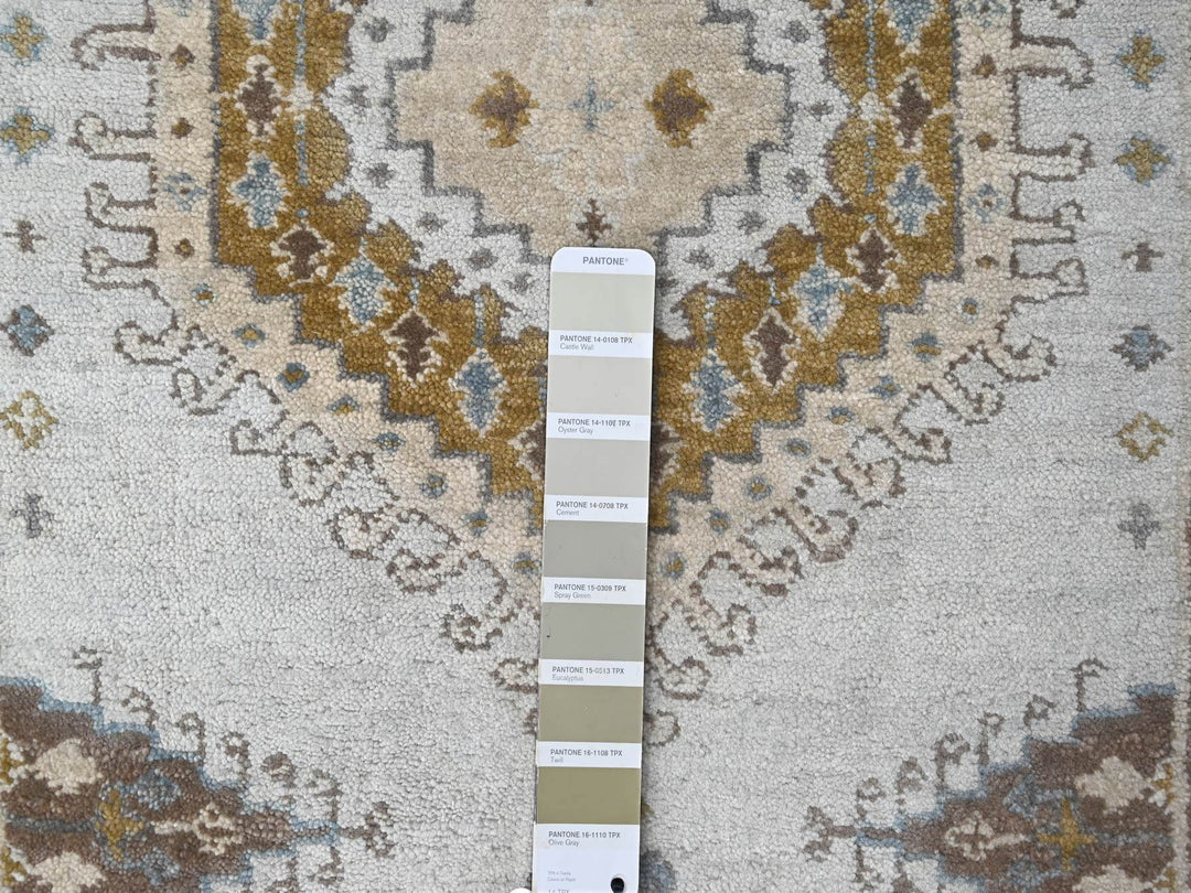 2'7" x 19'9" New Hand Knotted Grey Wool Runner Oriental Rug - MOA10284923
