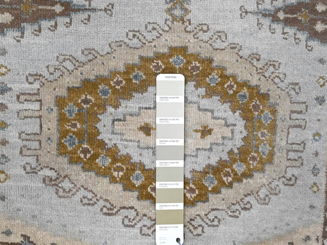 2'9" x 6'0" New Hand Knotted Grey Wool Runner Oriental Rug - MOA10284925