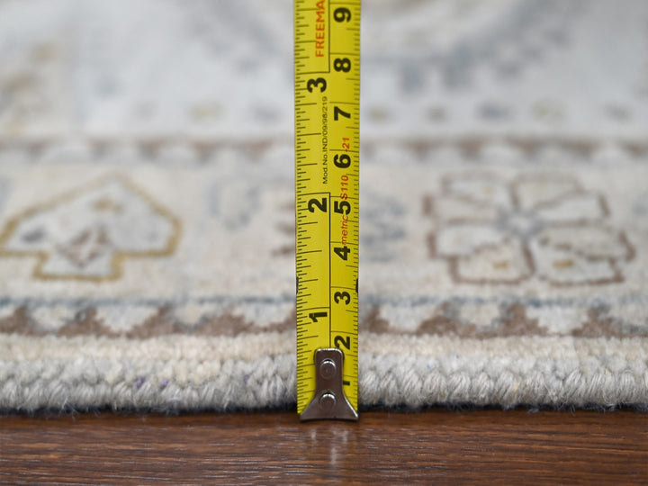2'9" x 6'0" New Hand Knotted Grey Wool Runner Oriental Rug - MOA10284925