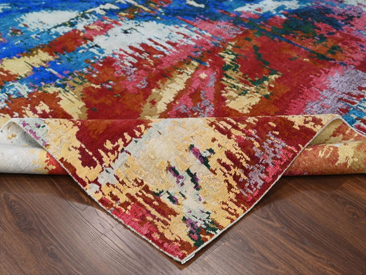 9'4" x 12'3" New Hand Knotted Blue Wool Rectangle Oriental Rug - MOA10284930