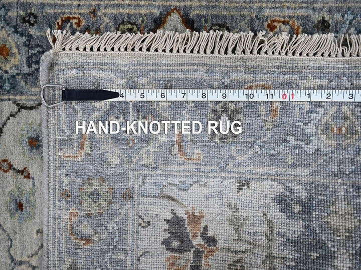 2'5" x 5'9" New Hand Knotted Grey Wool Runner Oriental Rug - MOA10284950