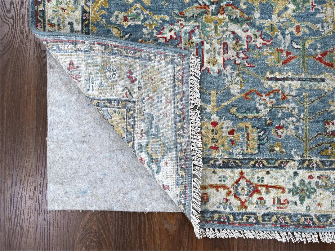 3'1" x 4'11" New Hand Knotted Blue Wool Rectangle Oriental Rug - MOA10284953