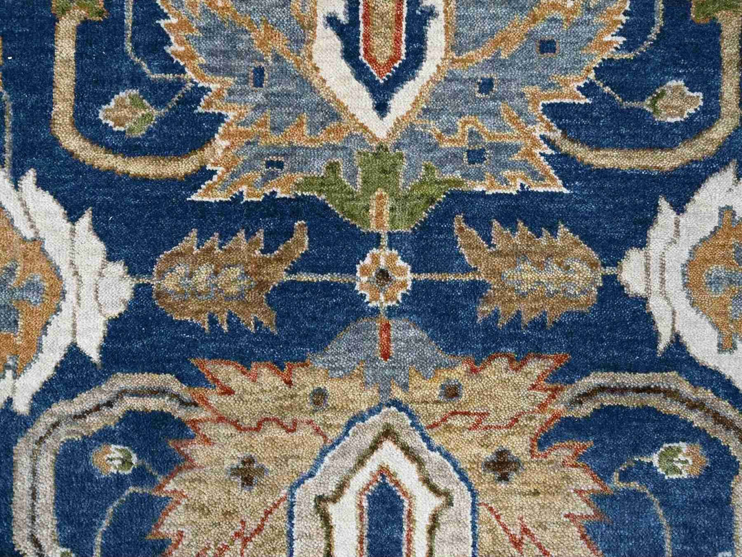 9'0" x 11'10" New Hand Knotted Blue Wool Rectangle Oriental Rug - MOA10284956