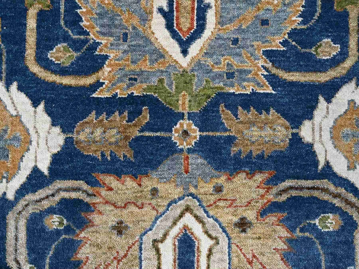 9'0" x 11'10" New Hand Knotted Blue Wool Rectangle Oriental Rug - MOA10284956