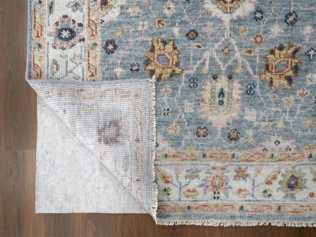 6'0" x 8'11" New Hand Knotted Grey Wool Rectangle Oriental Rug - MOA10284965