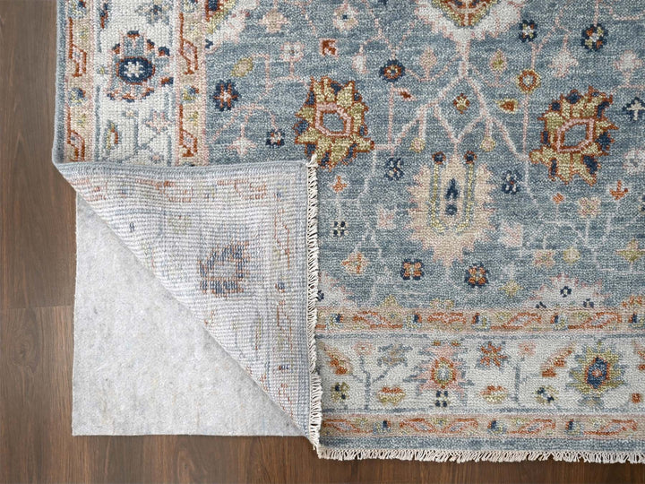 6'0" x 8'11" New Hand Knotted Grey Wool Rectangle Oriental Rug - MOA10284965