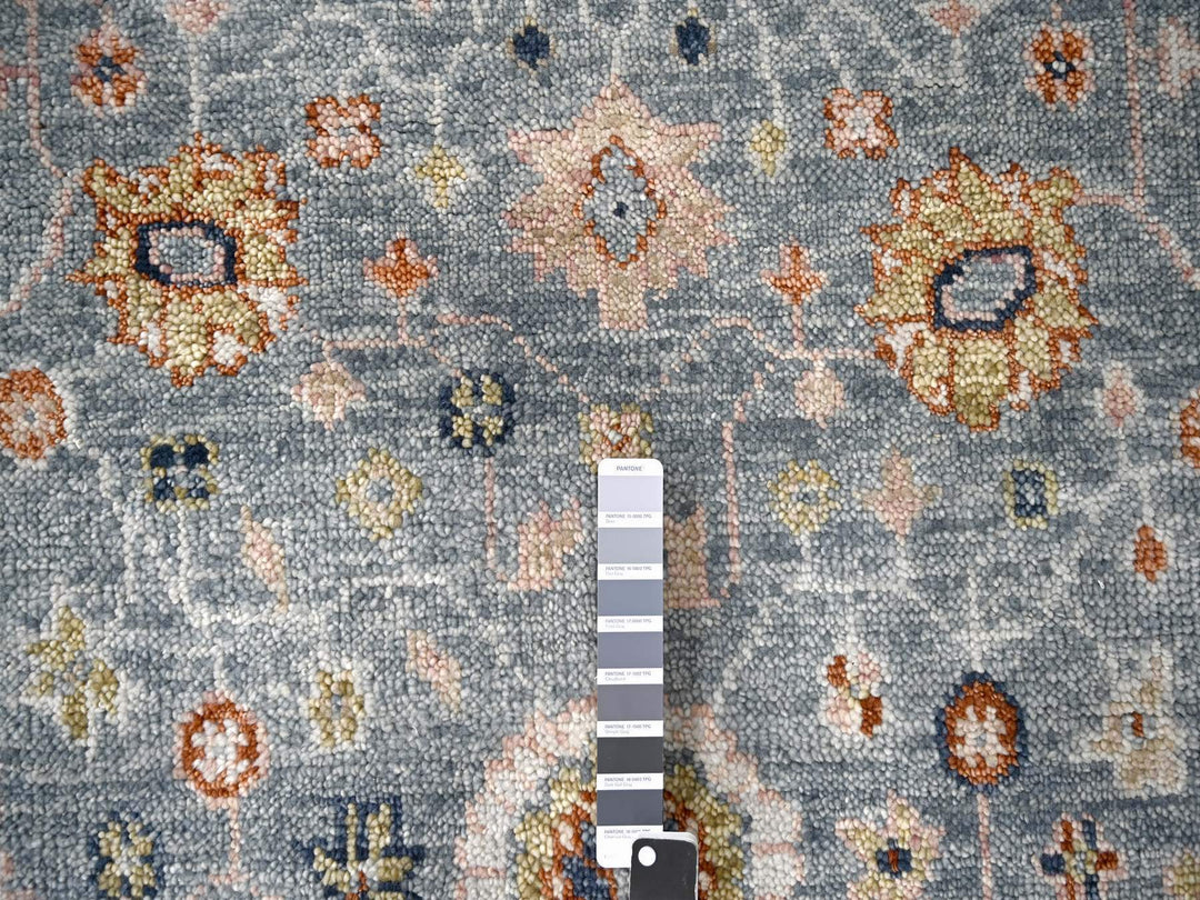 6'0" x 8'11" New Hand Knotted Grey Wool Rectangle Oriental Rug - MOA10284965