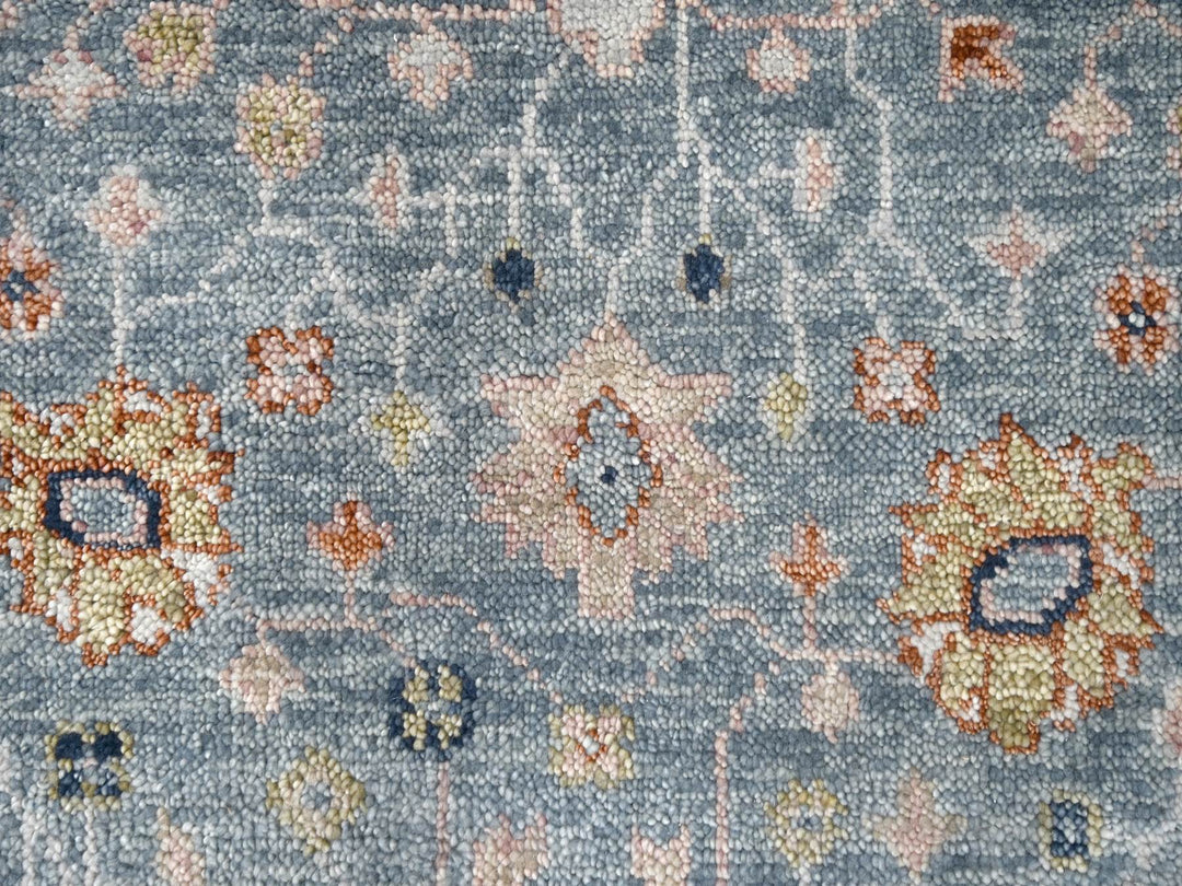 6'0" x 8'11" New Hand Knotted Grey Wool Rectangle Oriental Rug - MOA10284965