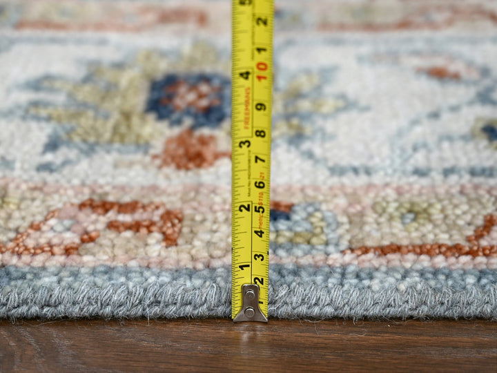 6'0" x 8'11" New Hand Knotted Grey Wool Rectangle Oriental Rug - MOA10284965