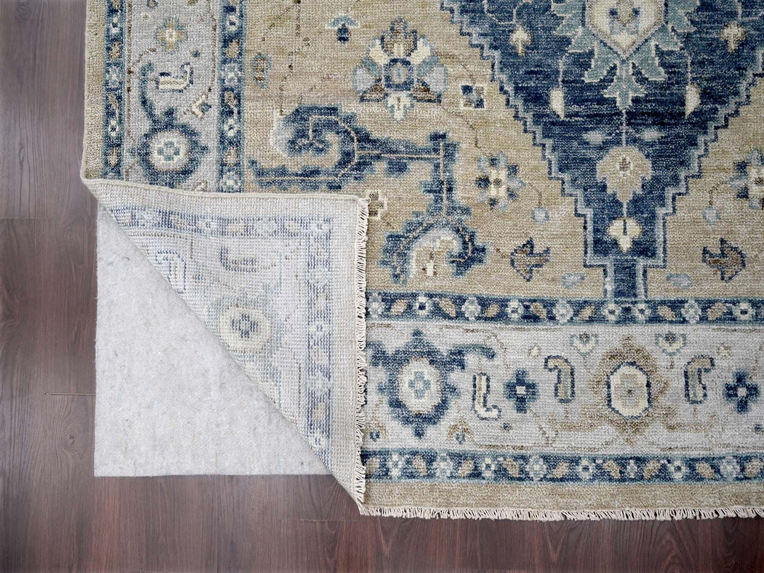 9'3" x 12'3" New Hand Knotted Grey Wool Rectangle Oriental Rug - MOA10284969