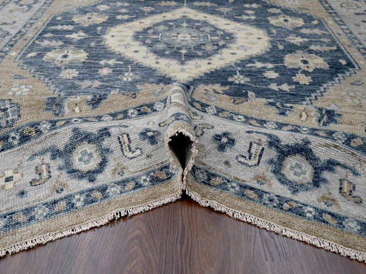9'3" x 12'3" New Hand Knotted Grey Wool Rectangle Oriental Rug - MOA10284969
