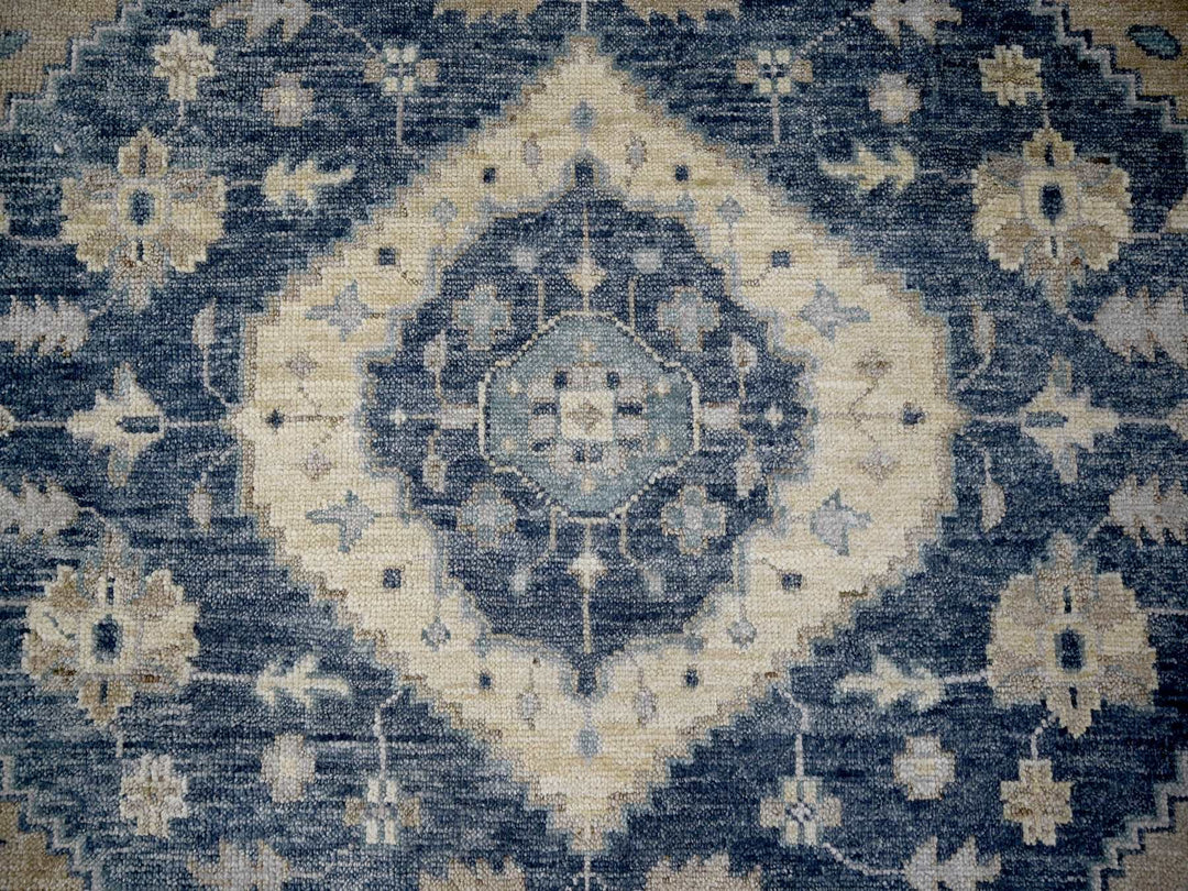 9'3" x 12'3" New Hand Knotted Grey Wool Rectangle Oriental Rug - MOA10284969