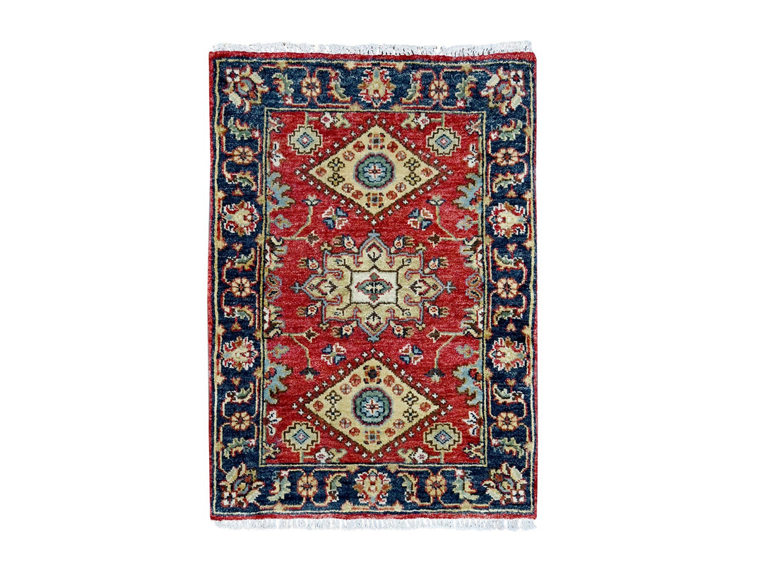 2'0" x 3'0" New Hand Knotted Red Wool Rectangle Oriental Rug - MOA10284980