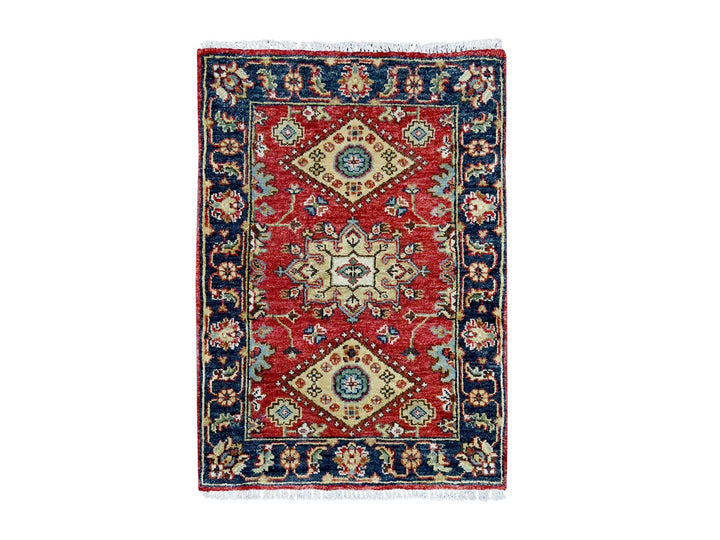 2'0" x 3'0" New Hand Knotted Red Wool Rectangle Oriental Rug - MOA10284980