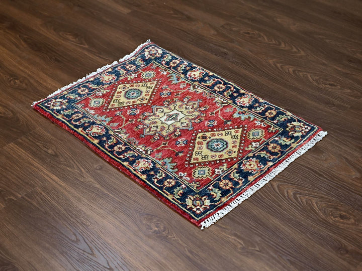 2'0" x 3'0" New Hand Knotted Red Wool Rectangle Oriental Rug - MOA10284980