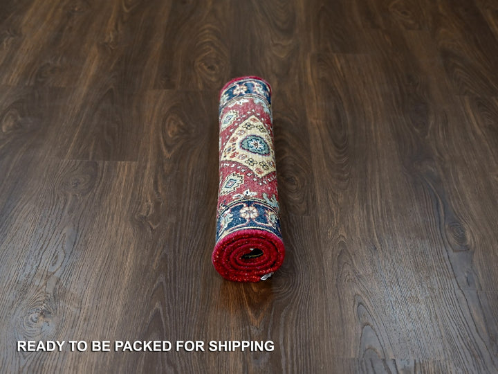 2'0" x 3'0" New Hand Knotted Red Wool Rectangle Oriental Rug - MOA10284980