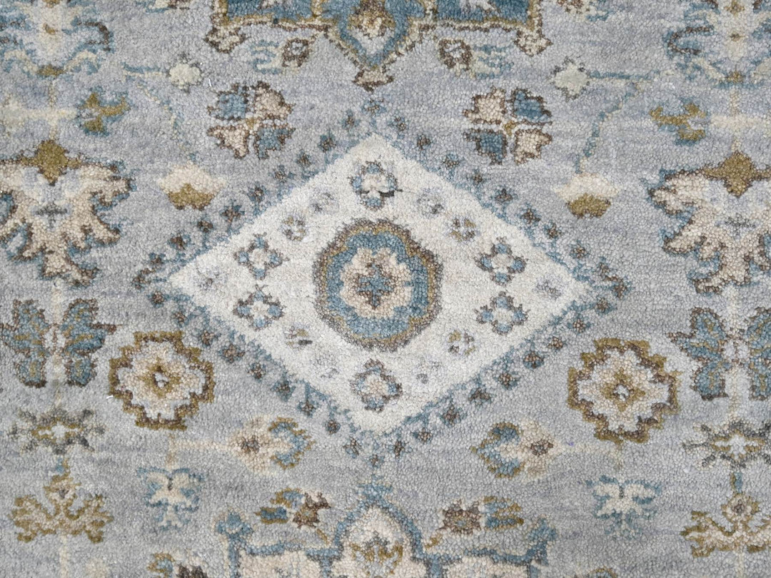 2'7" x 27'9" New Hand Knotted Grey Wool Runner Oriental Rug - MOA10284981