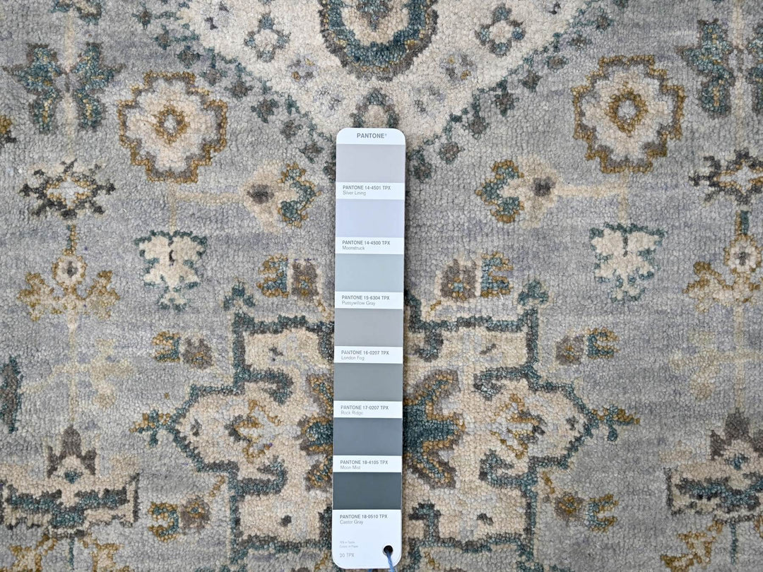 2'8" x 27'9" New Hand Knotted Grey Wool Runner Oriental Rug - MOA10284982