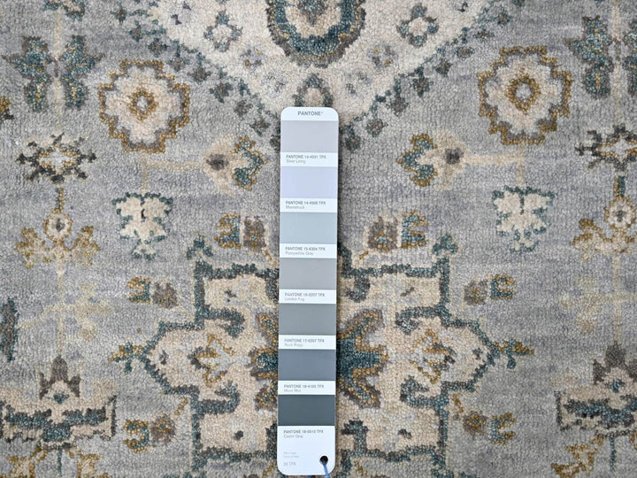 2'8" x 27'9" New Hand Knotted Grey Wool Runner Oriental Rug - MOA10284982