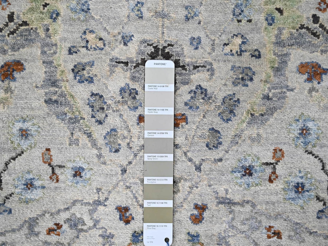 2'6" x 30'4" New Hand Knotted Grey Wool Runner Oriental Rug - MOA10284983