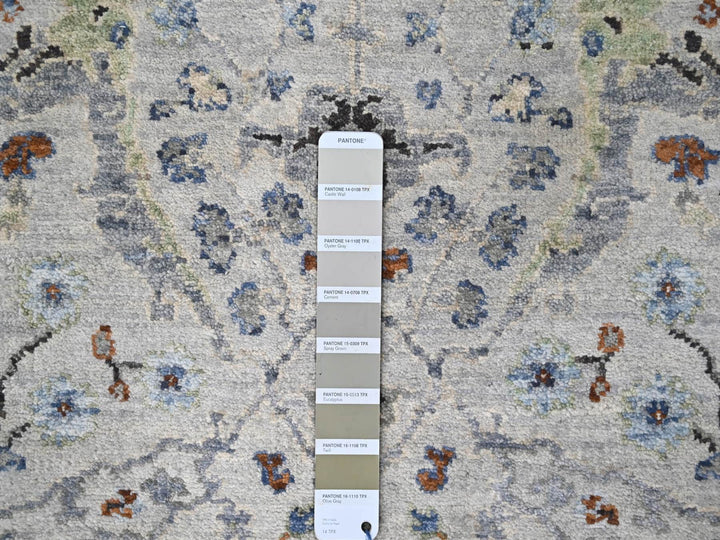 2'6" x 30'4" New Hand Knotted Grey Wool Runner Oriental Rug - MOA10284983