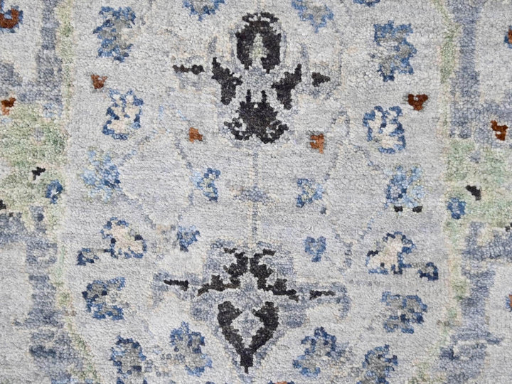 2'6" x 30'4" New Hand Knotted Grey Wool Runner Oriental Rug - MOA10284983