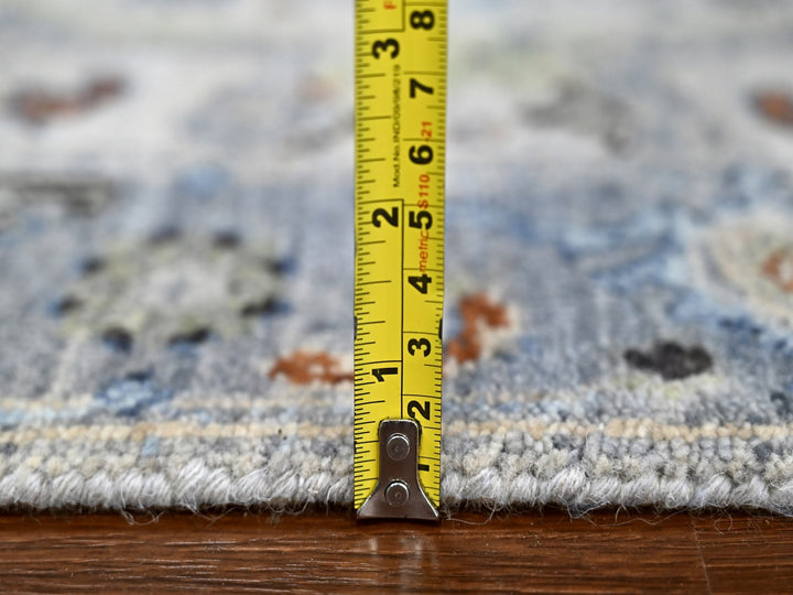 2'6" x 30'4" New Hand Knotted Grey Wool Runner Oriental Rug - MOA10284983