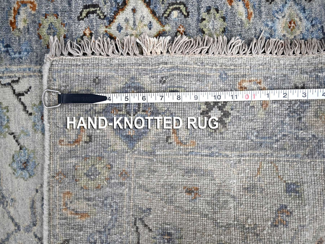 2'6" x 30'4" New Hand Knotted Grey Wool Runner Oriental Rug - MOA10284983
