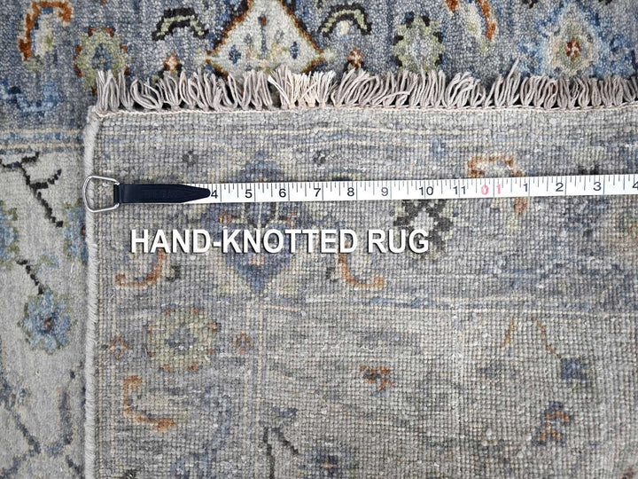 2'6" x 30'4" New Hand Knotted Grey Wool Runner Oriental Rug - MOA10284983