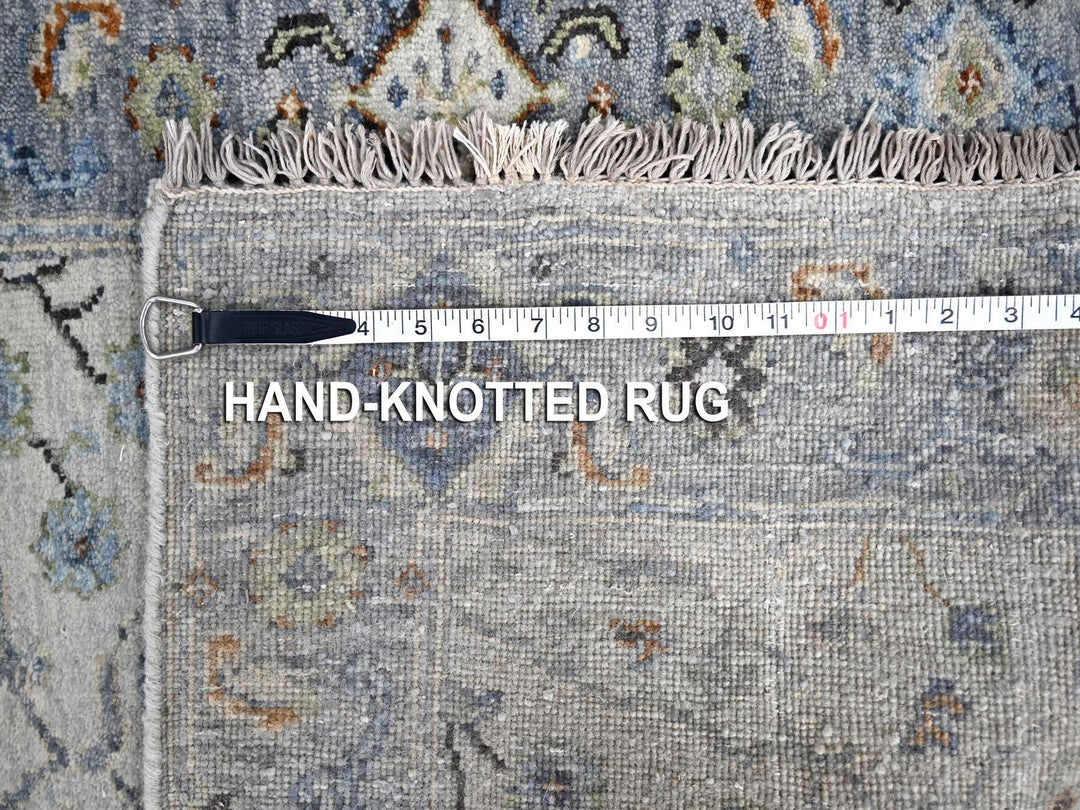 2'5" x 30'4" New Hand Knotted Grey Wool Runner Oriental Rug - MOA10284984