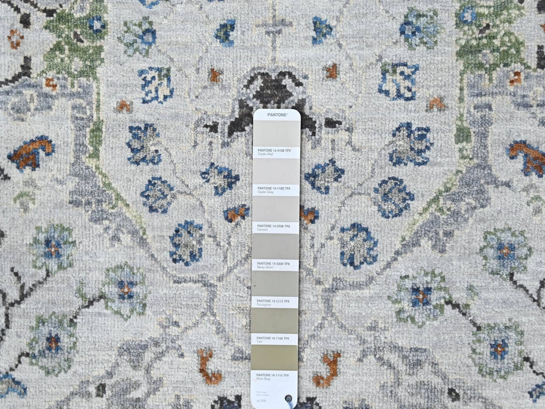 2'6" x 23'10" New Hand Knotted Grey Wool Runner Oriental Rug - MOA10284985