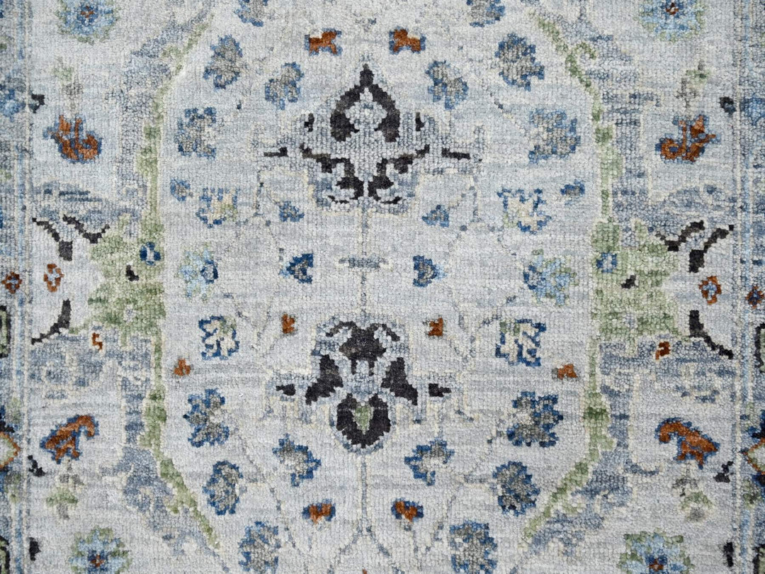 2'6" x 23'10" New Hand Knotted Grey Wool Runner Oriental Rug - MOA10284985