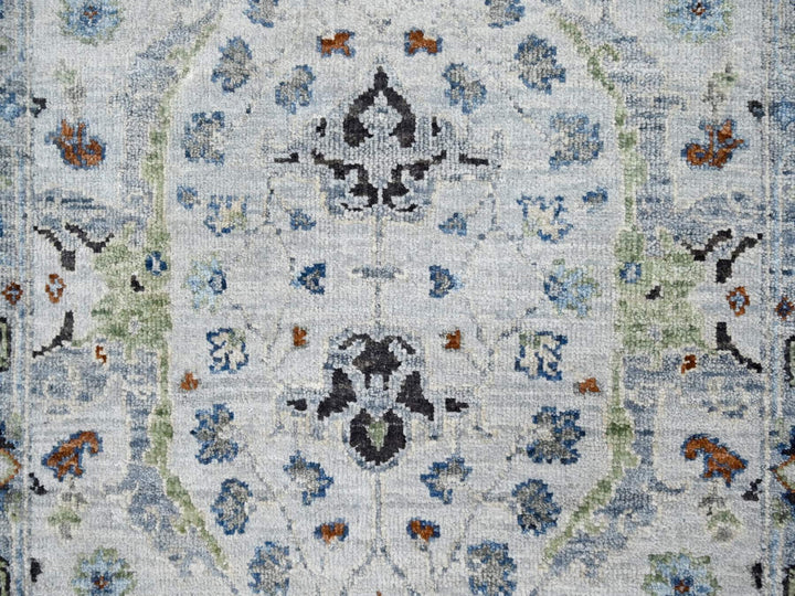 2'6" x 23'10" New Hand Knotted Grey Wool Runner Oriental Rug - MOA10284985