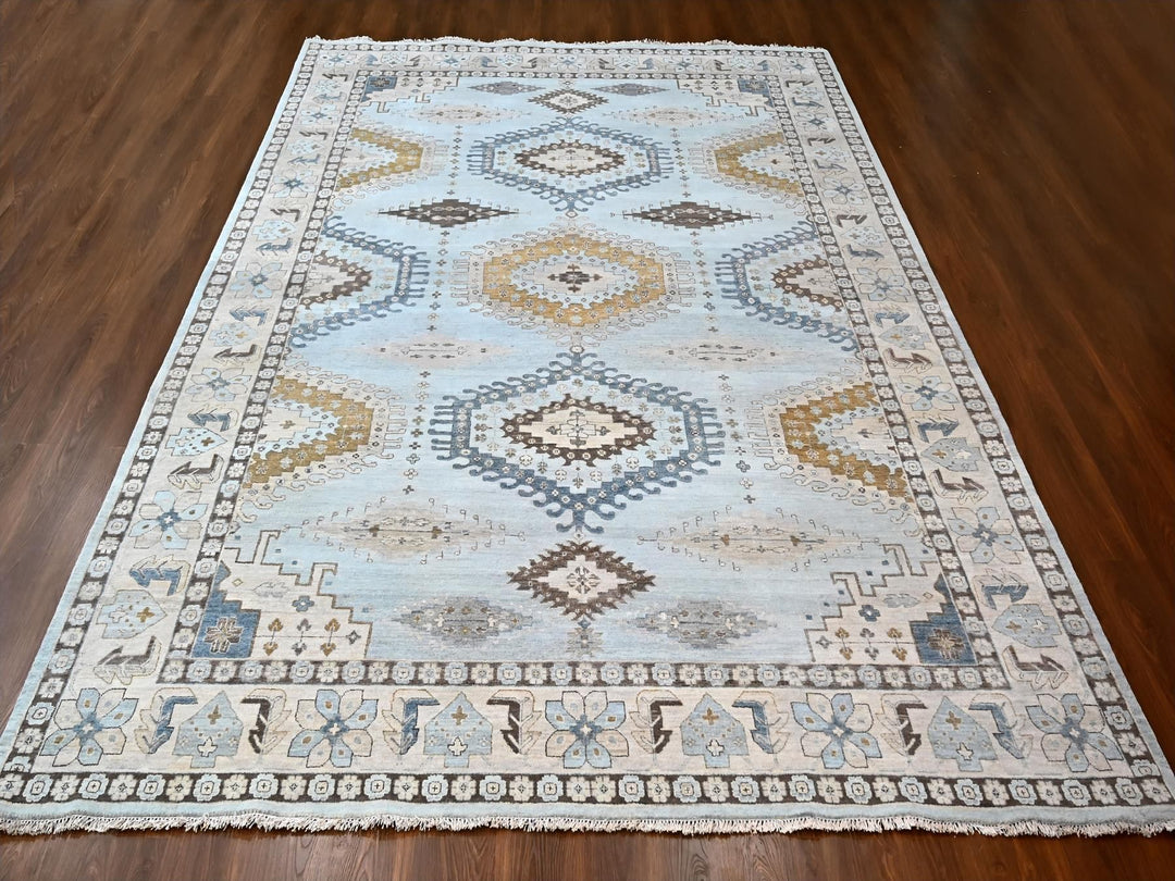 10'0" x 13'11" New Hand Knotted Grey Wool Rectangle Oriental Rug - MOA10284987