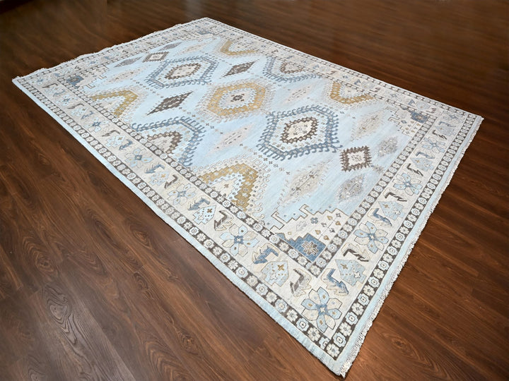 10'0" x 13'11" New Hand Knotted Grey Wool Rectangle Oriental Rug - MOA10284987