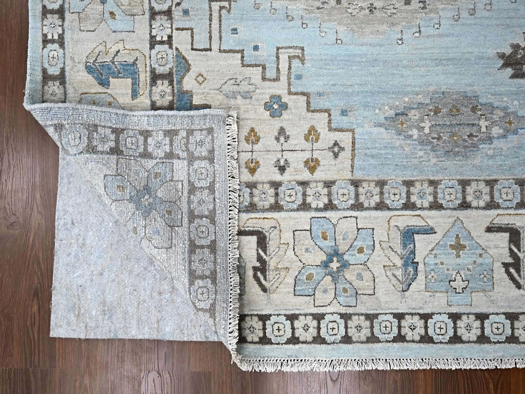 10'0" x 13'11" New Hand Knotted Grey Wool Rectangle Oriental Rug - MOA10284987