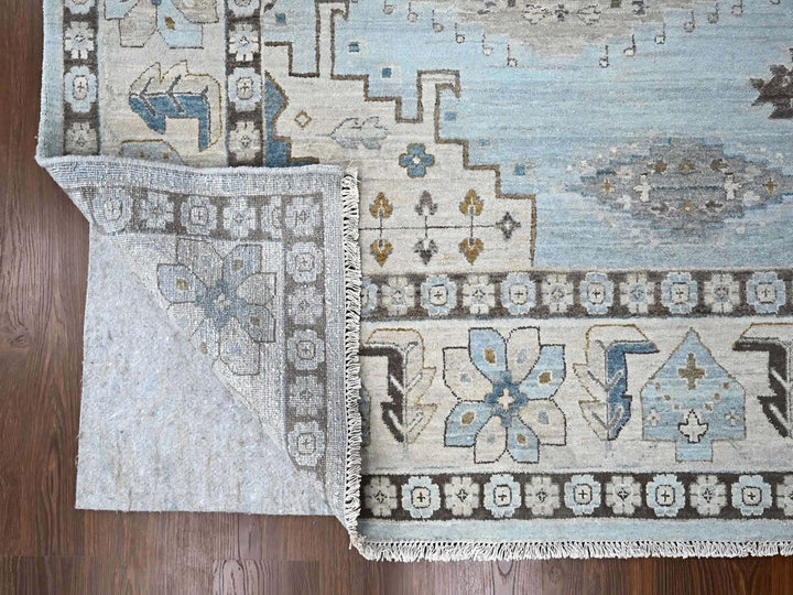 10'0" x 13'11" New Hand Knotted Grey Wool Rectangle Oriental Rug - MOA10284987