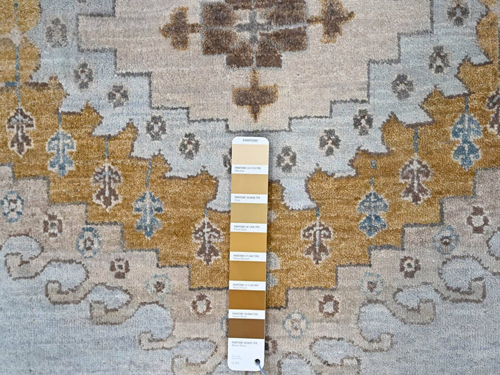 10'0" x 13'11" New Hand Knotted Grey Wool Rectangle Oriental Rug - MOA10284987
