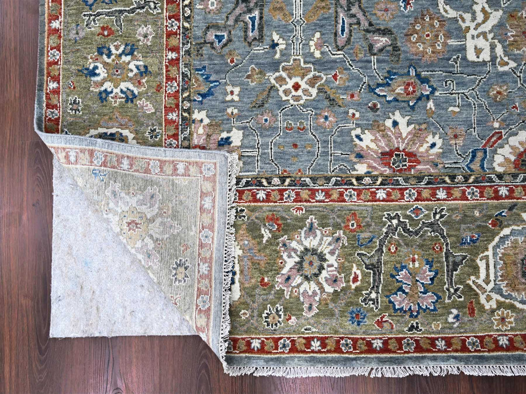 8'11" x 11'10" New Hand Knotted Grey Wool Rectangle Oriental Rug - MOA10284988