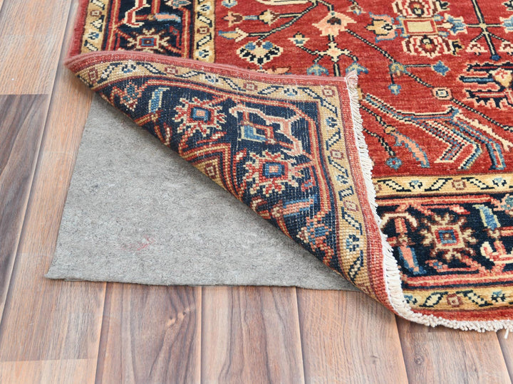 3'10" x 6'0" New Hand Knotted Red Wool Rectangle Oriental Rug - MOA10285008